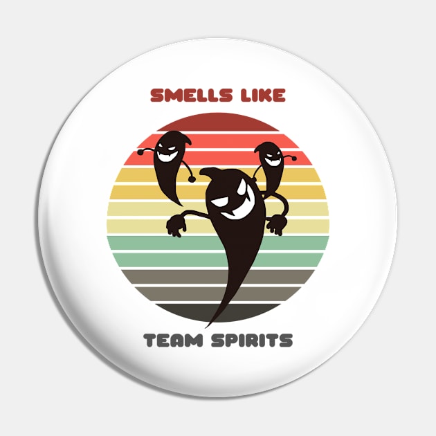 Sunset Ghosts / Smells Like Team Spirits Pin by nathalieaynie