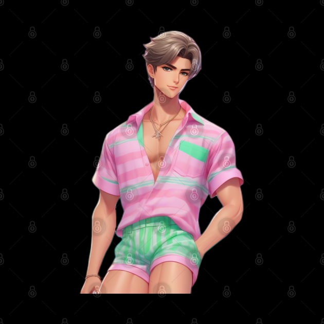 Ken Barbie Doll Pastel Beach Outfit by PLANTONE