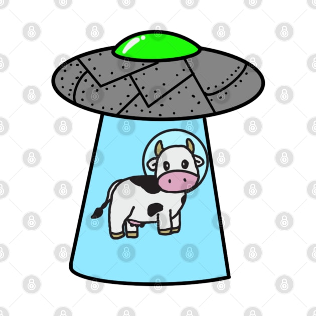 Cow Alien Abduction by Cooper Design Co