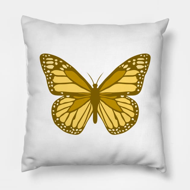 Butterfly (Gold) Pillow by inotyler