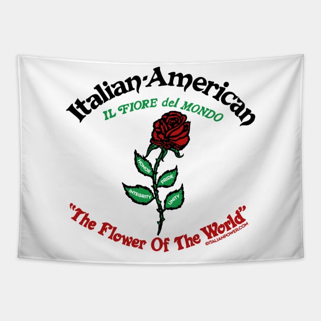 RETRO REVIVAL - Italian Americans “The Flower of the World” Tapestry by ItalianPowerStore