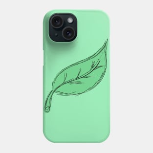 Green Leaf Hand Drawn Phone Case