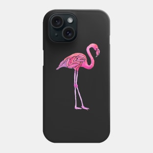 Flamingo Party on dark blue Phone Case