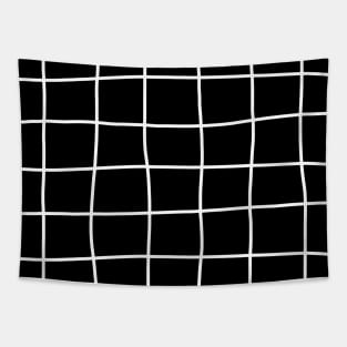 Large Hand Drawn Grid (white/black) Tapestry