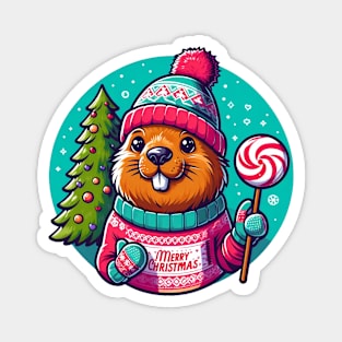 Funny beavers christmas Magnet