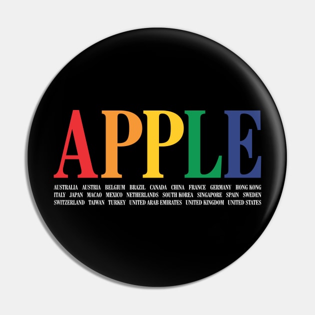 Apple Countries Pin by JacsonX