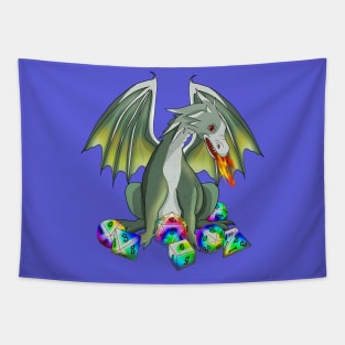 Fire Breathing Dragon with DnD Dice Tapestry