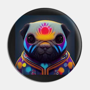 psychedelic pug Pin