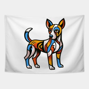 Pop art dog illustration. cubism illustration of a dog Tapestry