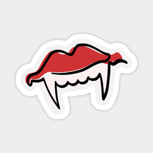 one line | vampire | lips | teeth Magnet