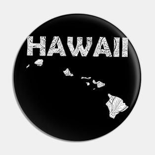 Mandala art map of Hawaii with text in white Pin