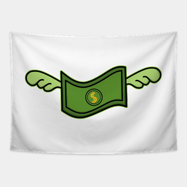 Flying dollar Tapestry by Sefiyan