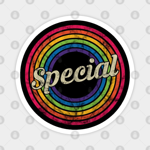 Special - Retro Rainbow Faded-Style Magnet by MaydenArt