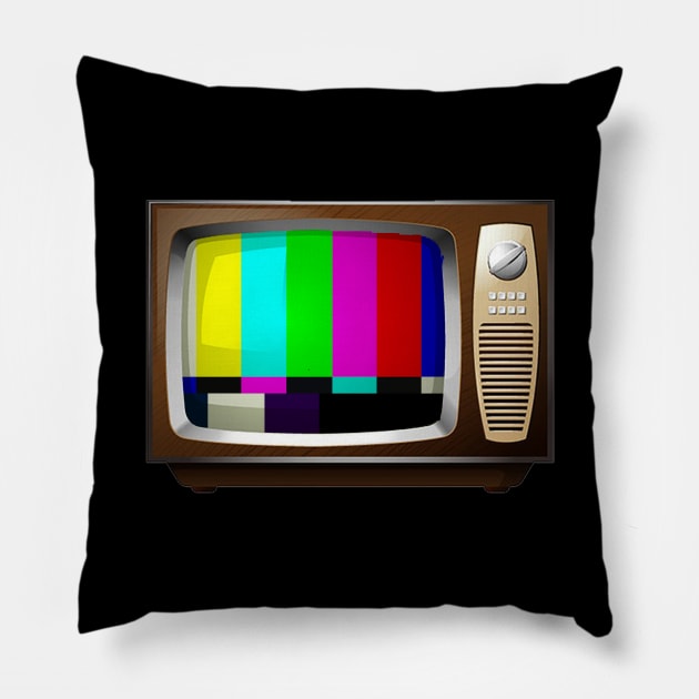 Retro TV test Signal Pillow by DavidLoblaw