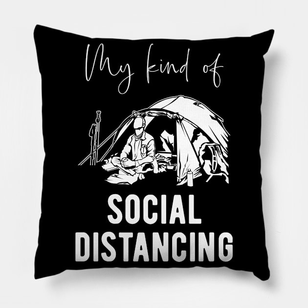 Camping Fan - Social Distancing Saying Pillow by BlueTodyArt