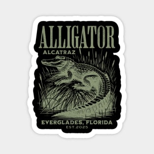 Alligator Alcatraz Everglades Florida Funny Parody Design Magnet
