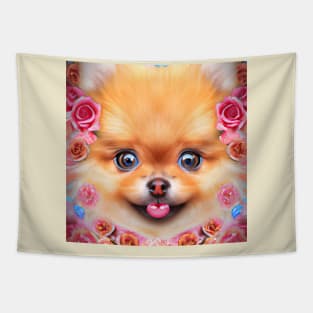 Cute Pomeranian Puppy Tapestry