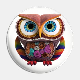 Owl alebrije, AI art Pin