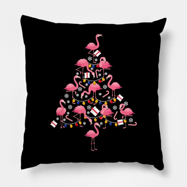 Funny Christmas Men Kids Women Flamingo Ugly Christmas Pillow by KsuAnn