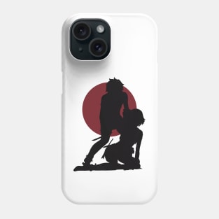 Danmachi Or Is It Wrong To Try Or Dungeon Ni Deai Season 4 Anime Characters Bell And Ryuu In Minimalist Sunset Vintage Design Phone Case