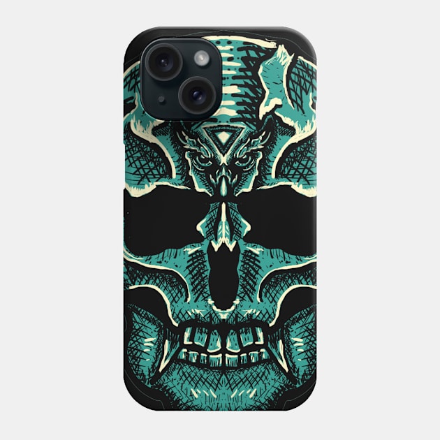 skull bearing the owl Phone Case by covaa