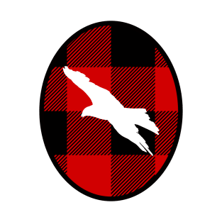 Eagle in Buffalo Plaid Oval T-Shirt