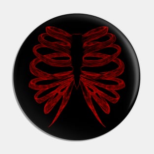 Red Rib Cage Pin