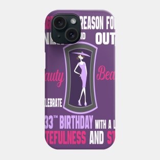 33 Year Old Women Gift Fabulous Bday 1988 - Girls 33th Birthday Phone Case