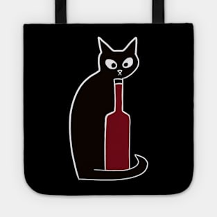 Black Cats Love Red Wine Tote