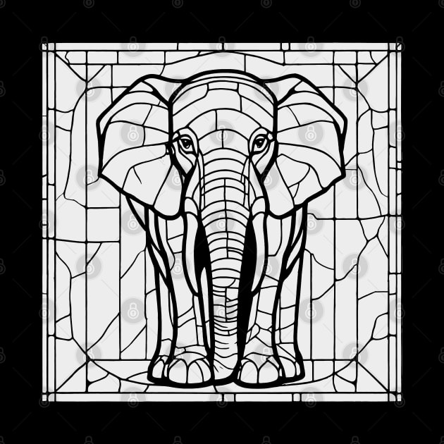 Stained Glass Elephant (White) by The Tee Bizarre