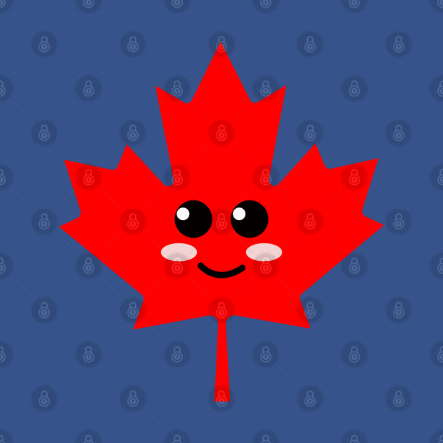 Disover Cute Kawaii Style Canadian Maple Leaf _ Canada Day - Canada Day - T-Shirt