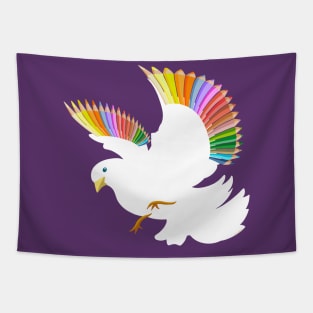 Peace Rainbow Dove Tapestry