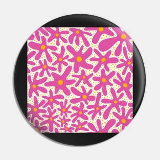 Splat flowers pink yellow white Pin