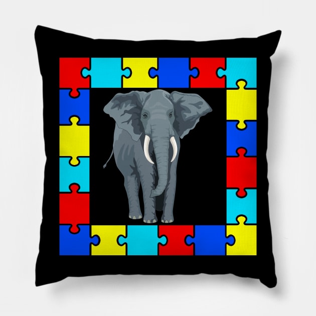 autism day Elephant Pillow by teespra