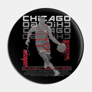 Alex Caruso Basketball Art Bulls Pin