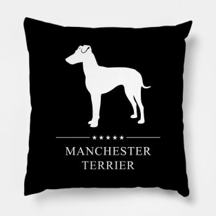 Manchester Terrier Dog White Silhouette Pillow