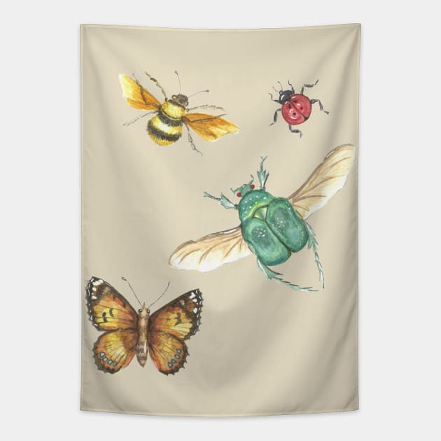 Collection of insects Tapestry by Créa'RiBo