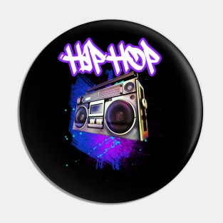 Hip Hop Boombox Purple X Pin