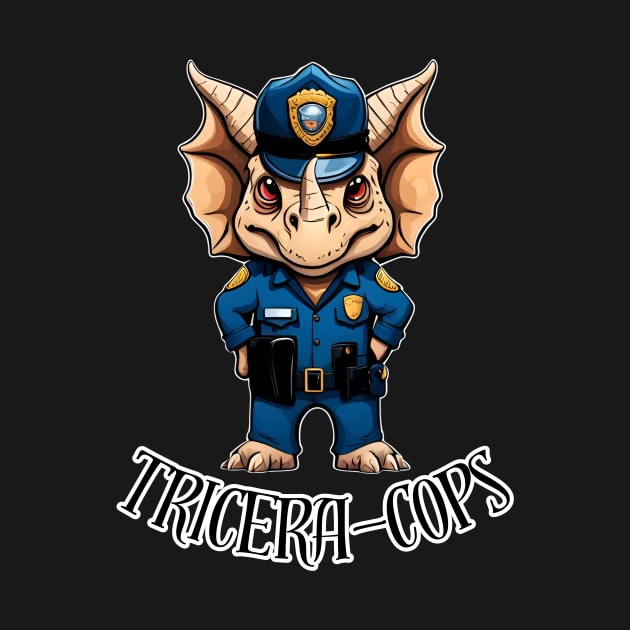 Tricera-Cops Funny Dino Pun by MordaxFurittus