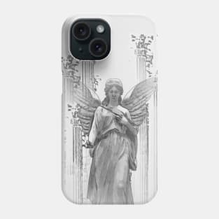 Aesthetic Greek Roman Classic beautiful statue love romantic architecture sketches black and white Phone Case