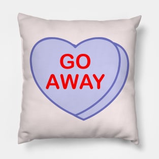 Conversation Heart: Go Away Pillow