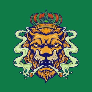 Cannabis - Lion Smoking Weed T-Shirt