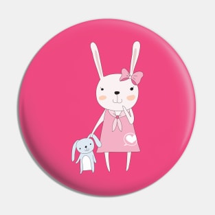 Cute Rabbit with plush Toy Bunny Pin