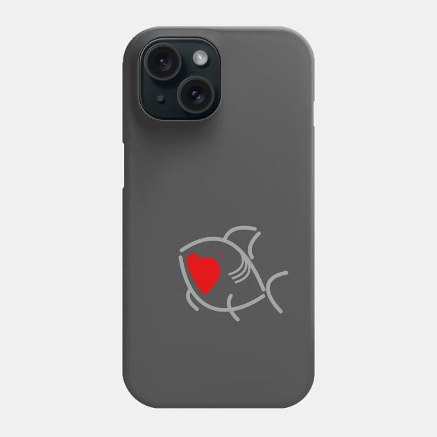 Shark Love Phone Case by eRDe