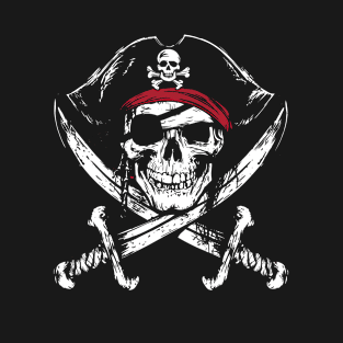 Pirate Calico Jack Sword Flag Jolly Roger Graphic T-Shirt