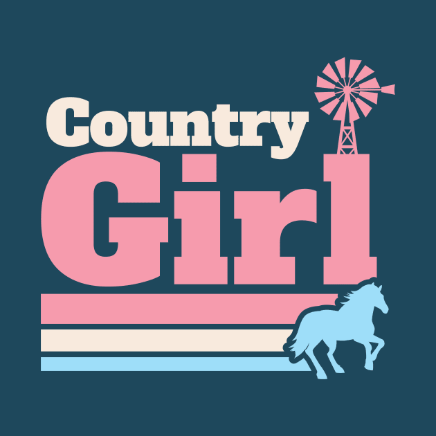 Retro Country Girl Colorful Rural Girls by SLAG_Creative