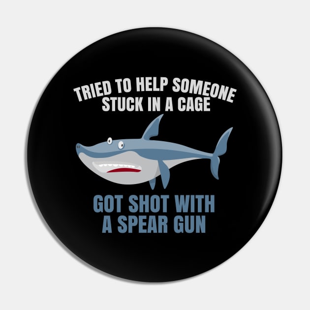Funny shark cage spear gun design. Pin by SzarlottaDesigns