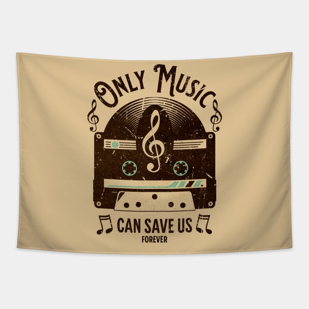 Only Music Can Save Us grunge Tapestry by Myartstor 