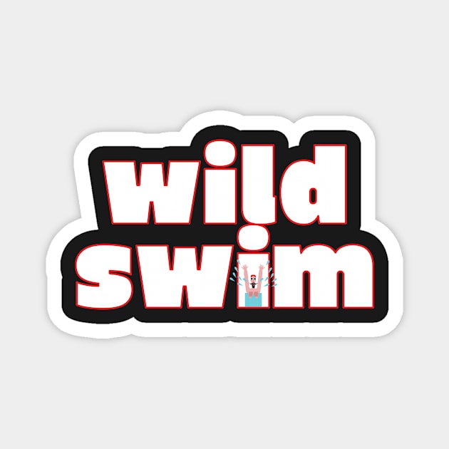 Wild Swimming Man Magnet by krisevansart