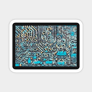 Abstract Circuit Board Texture Magnet